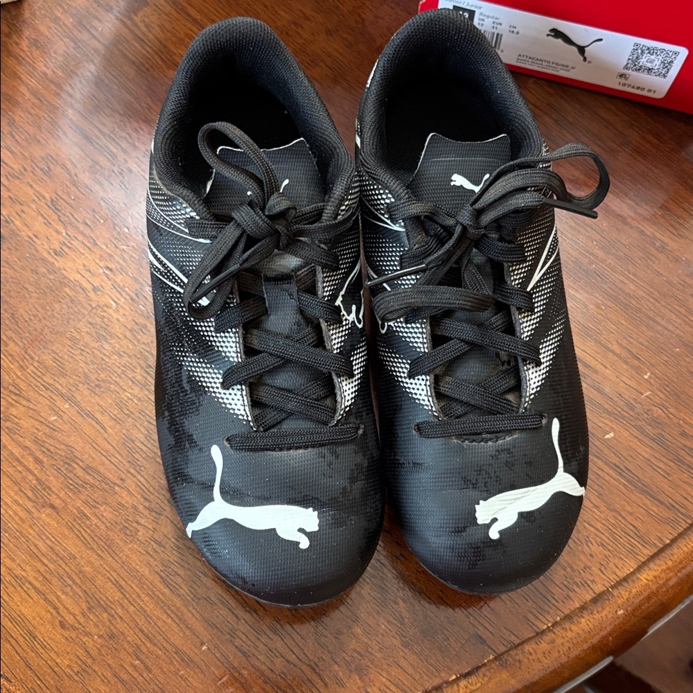 Puma Black and White Sports Sneakers cleats